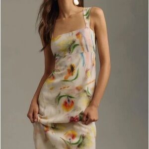 Anthropologie Pilcro X Klaas Jonkman Linen Sleeveless Square Neck Midi Dress XS